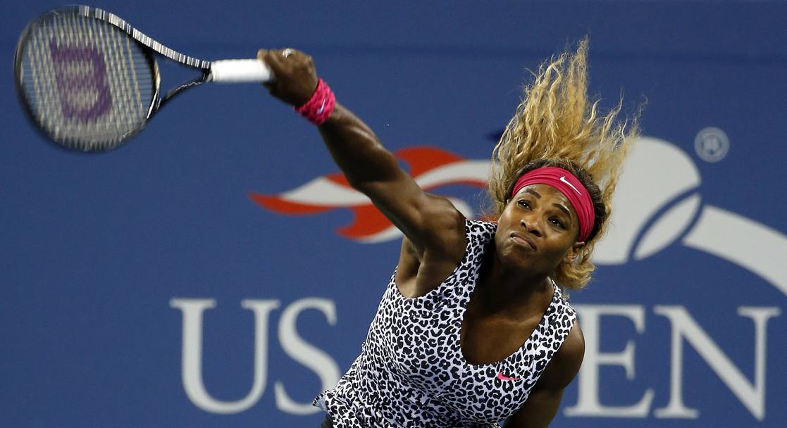 Top leopardato per Serena Williams, in campo all’esordio contro la connazionale Townsend. AP 